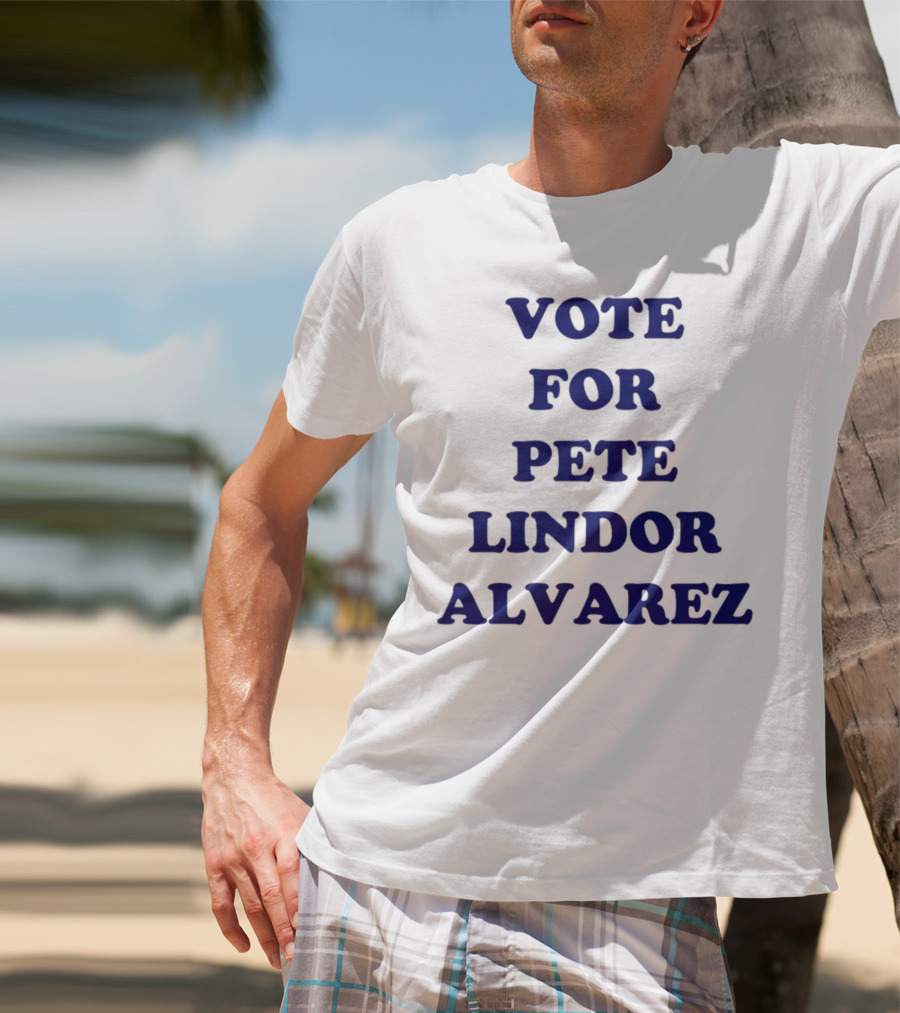 Vote For Pete Lindor Alvarez Text T-Shirt