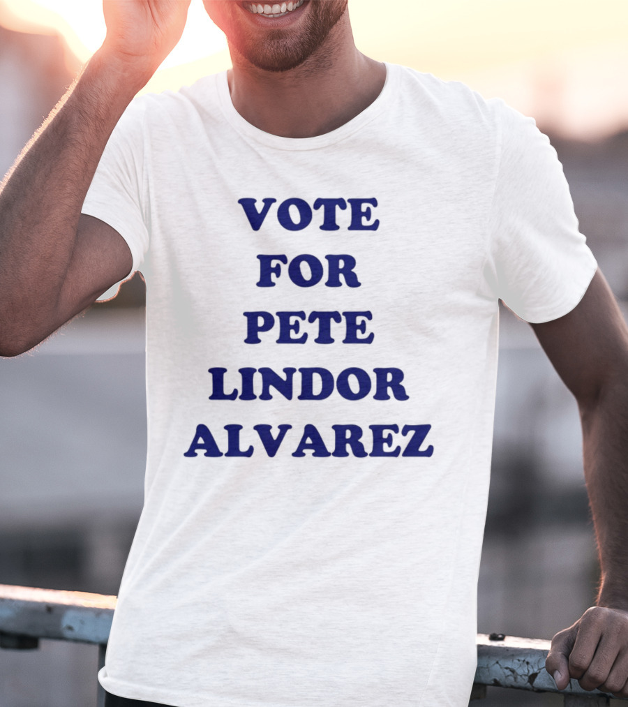 Vote For Pete Lindor Alvarez Text T-Shirt