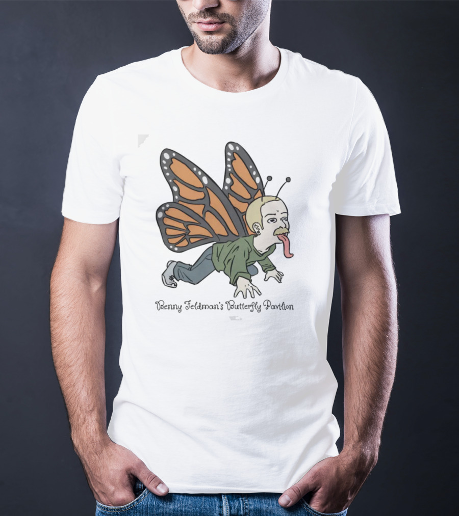 Benny Feldman's Butterfly Pavilion Winged Humanoid Cartoon With Antennae And Sneakers T-Shirt