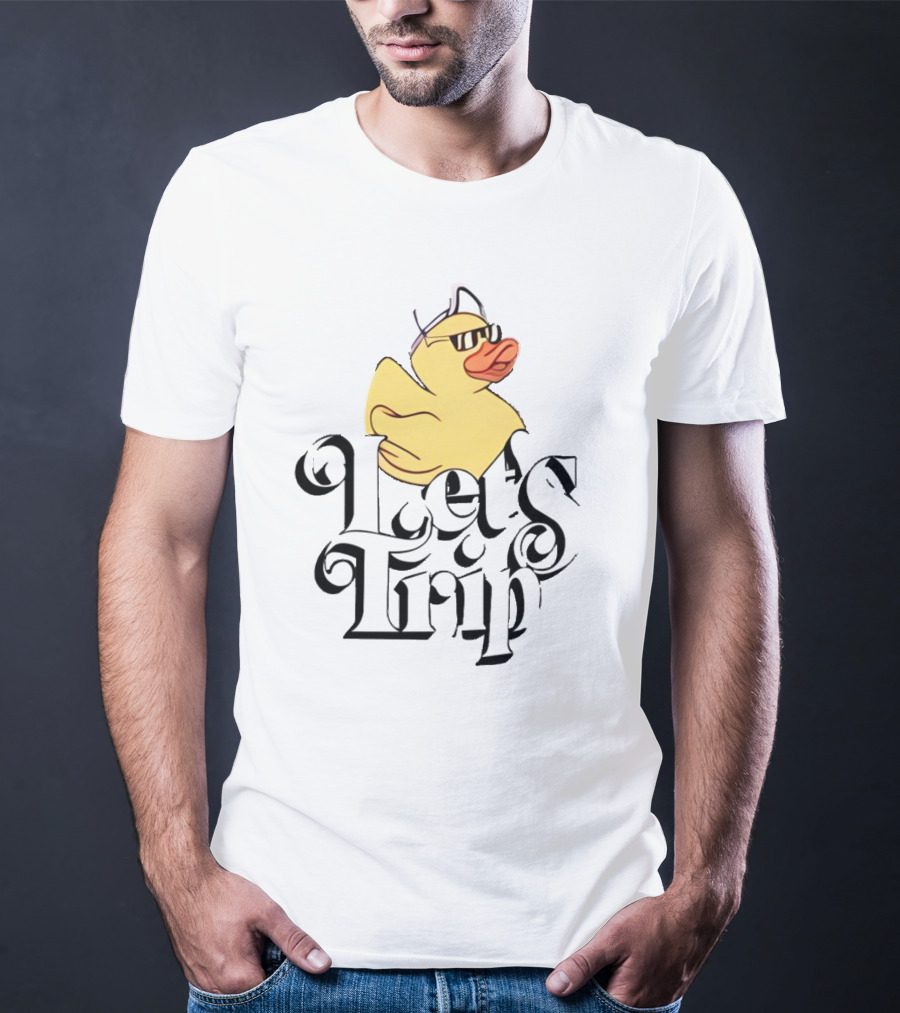 Duck Let's Trip Cool Hat Sunglasses T-Shirt