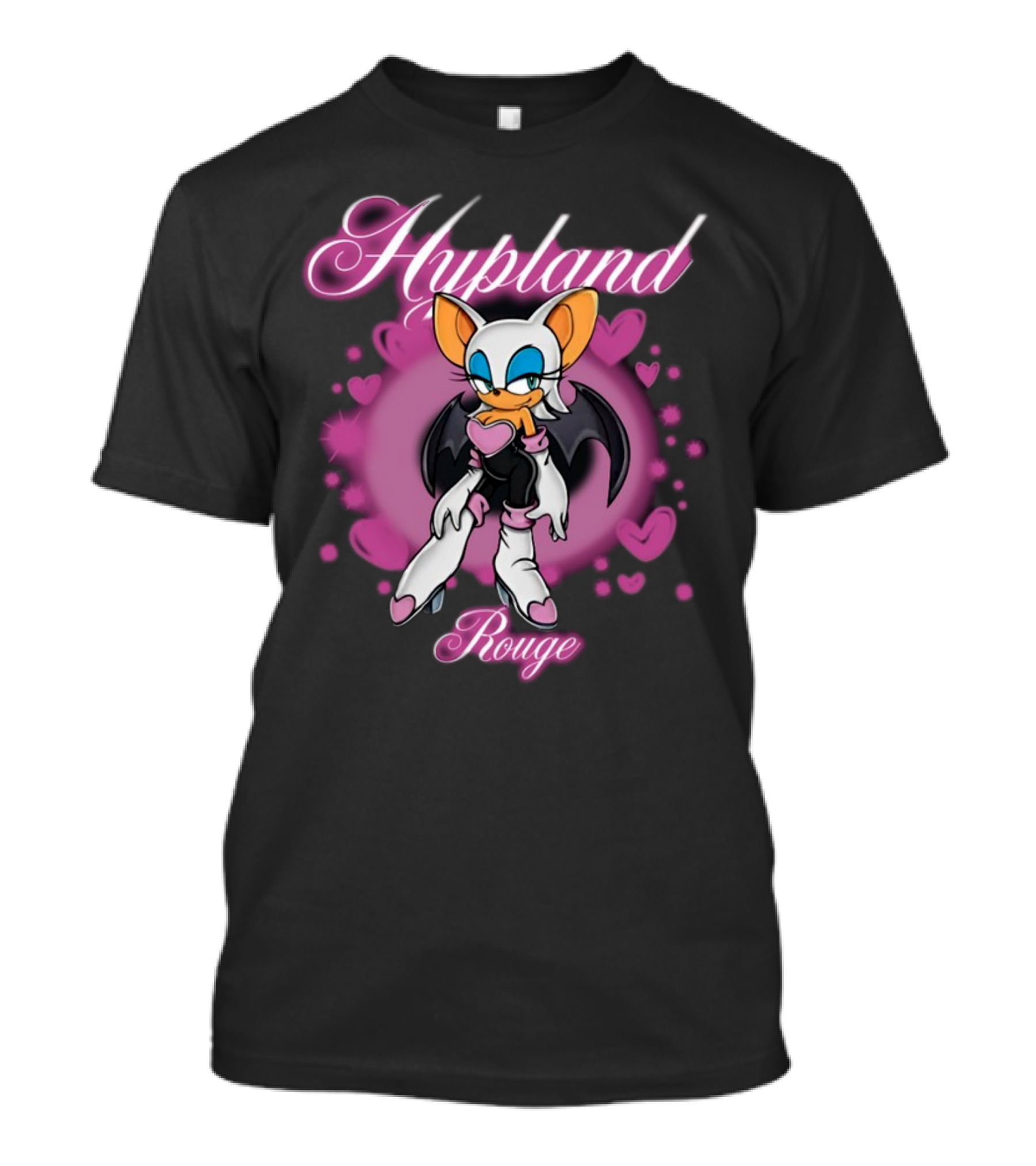 Hypland Rouge Bat Character Surrounded By Pink Hearts T-Shirt