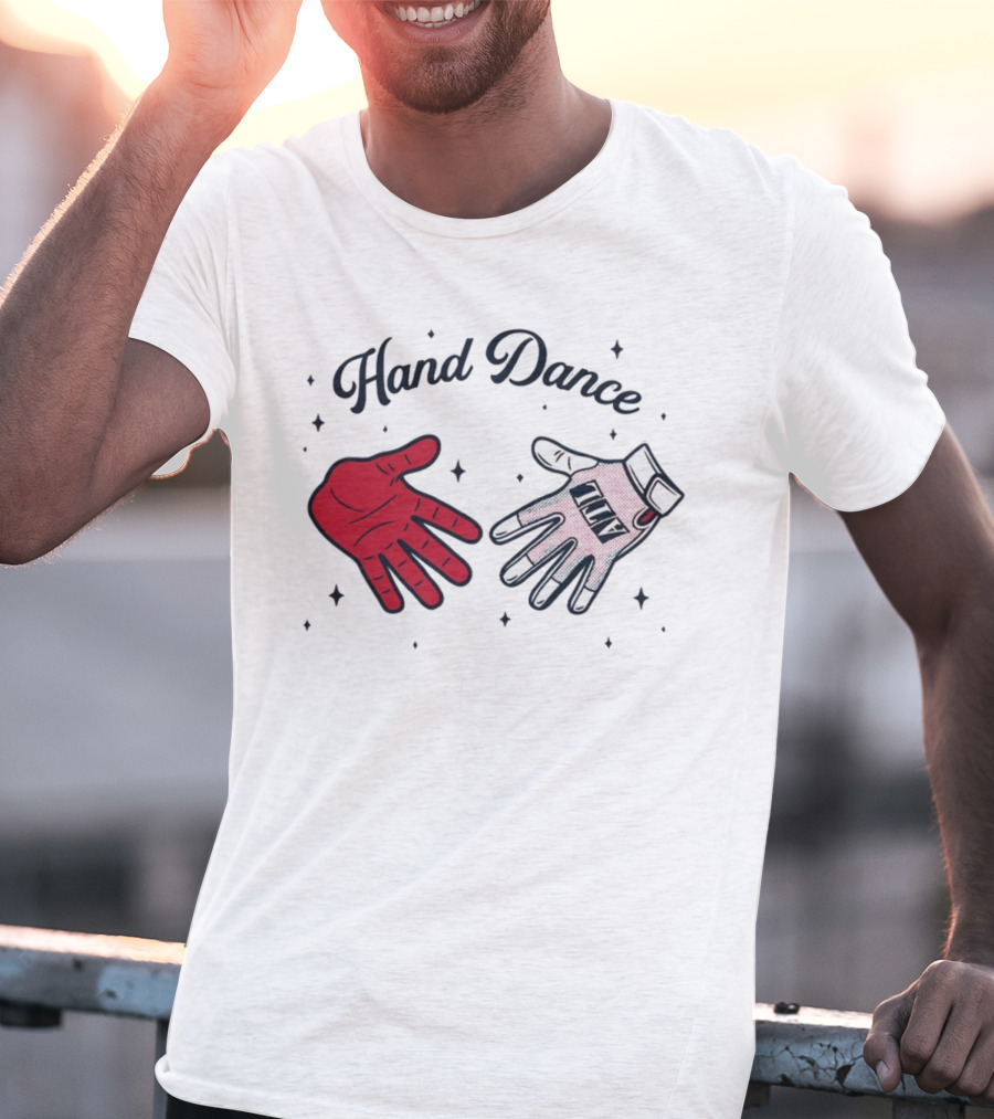 Rotowear Hand Dance Red Glove And White Baseball Glove Clap T-Shirt