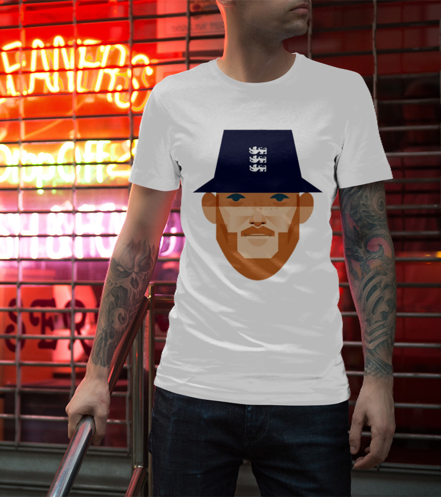 Stanley Chow Ben Stokes England Cricket Hat Three Lions T-Shirt