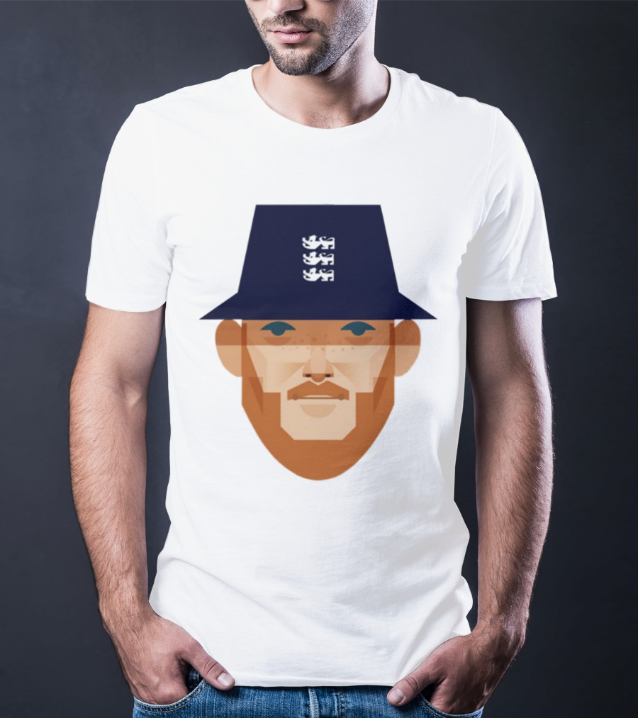 Stanley Chow Ben Stokes England Cricket Hat Three Lions T-Shirt