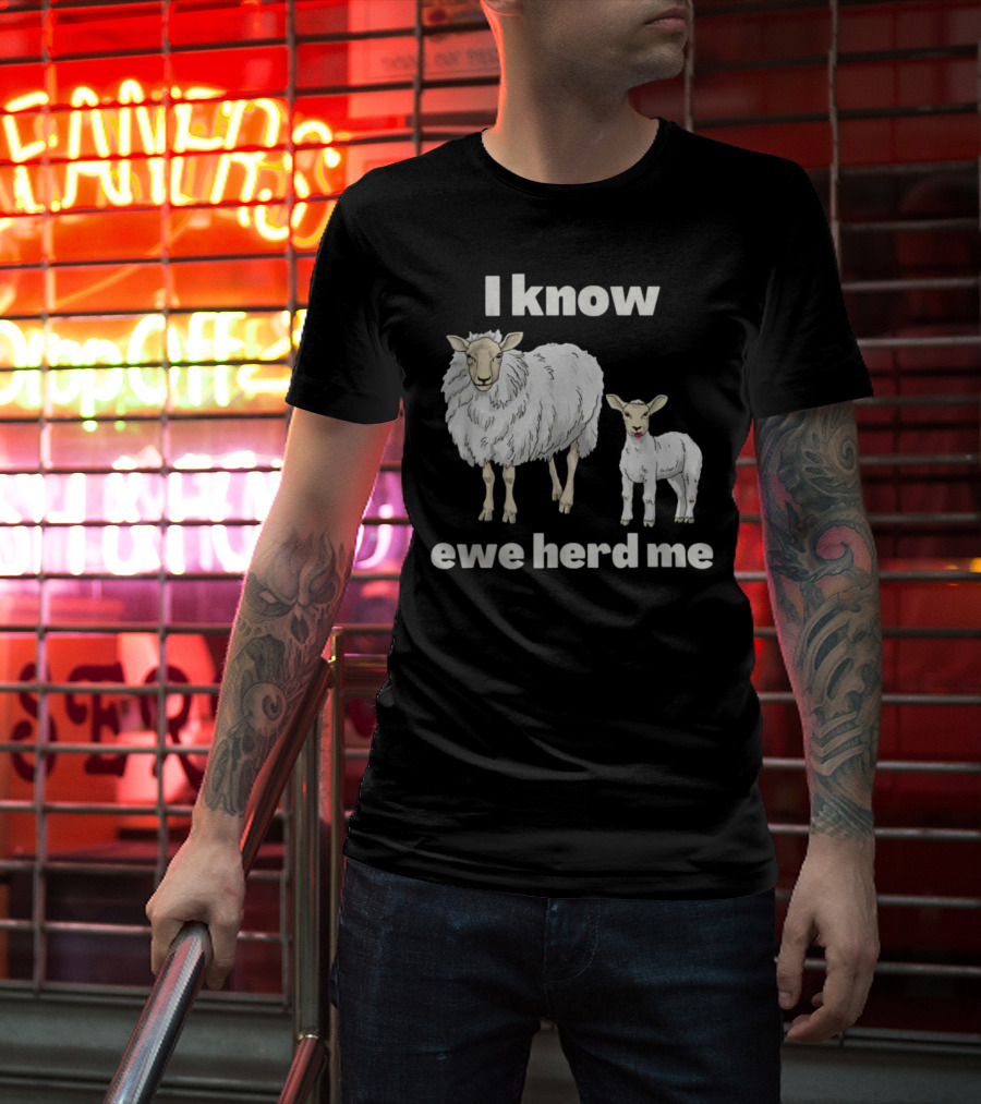 I Know Ewe Herd Me Funny Sheep Farmer Fathers Day Dad Jokes T-Shirt