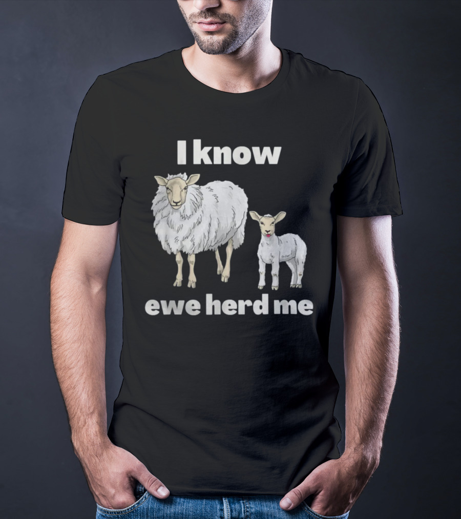 I Know Ewe Herd Me Funny Sheep Farmer Fathers Day Dad Jokes T-Shirt