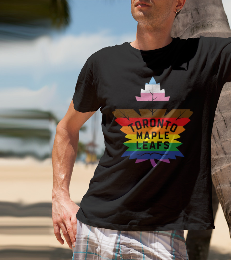Toronto Maple Leafs Pride Leaf Logo Love All Hate None T-Shirt