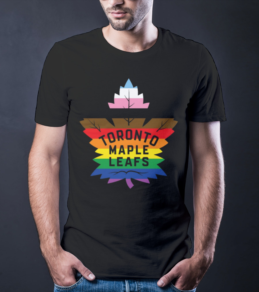 Toronto Maple Leafs Pride Leaf Logo Love All Hate None T-Shirt