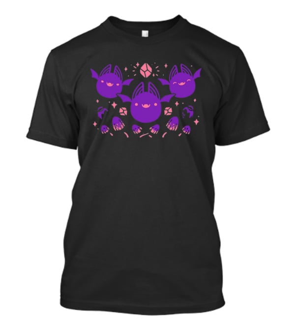 Batty Buddies Cute Purple Cartoon Bats Fun T-Shirt