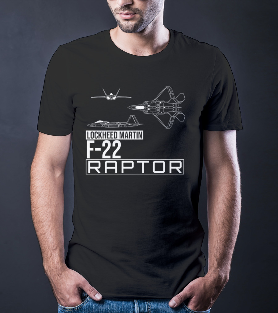 Lockheed Martin F-22 Raptor Detailed Aircraft Diagrams T-Shirt