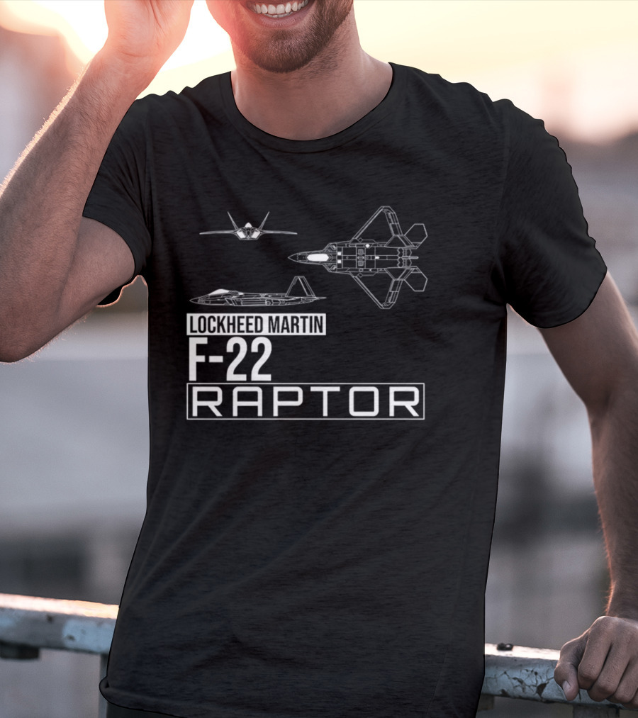 Lockheed Martin F-22 Raptor Detailed Aircraft Diagrams T-Shirt
