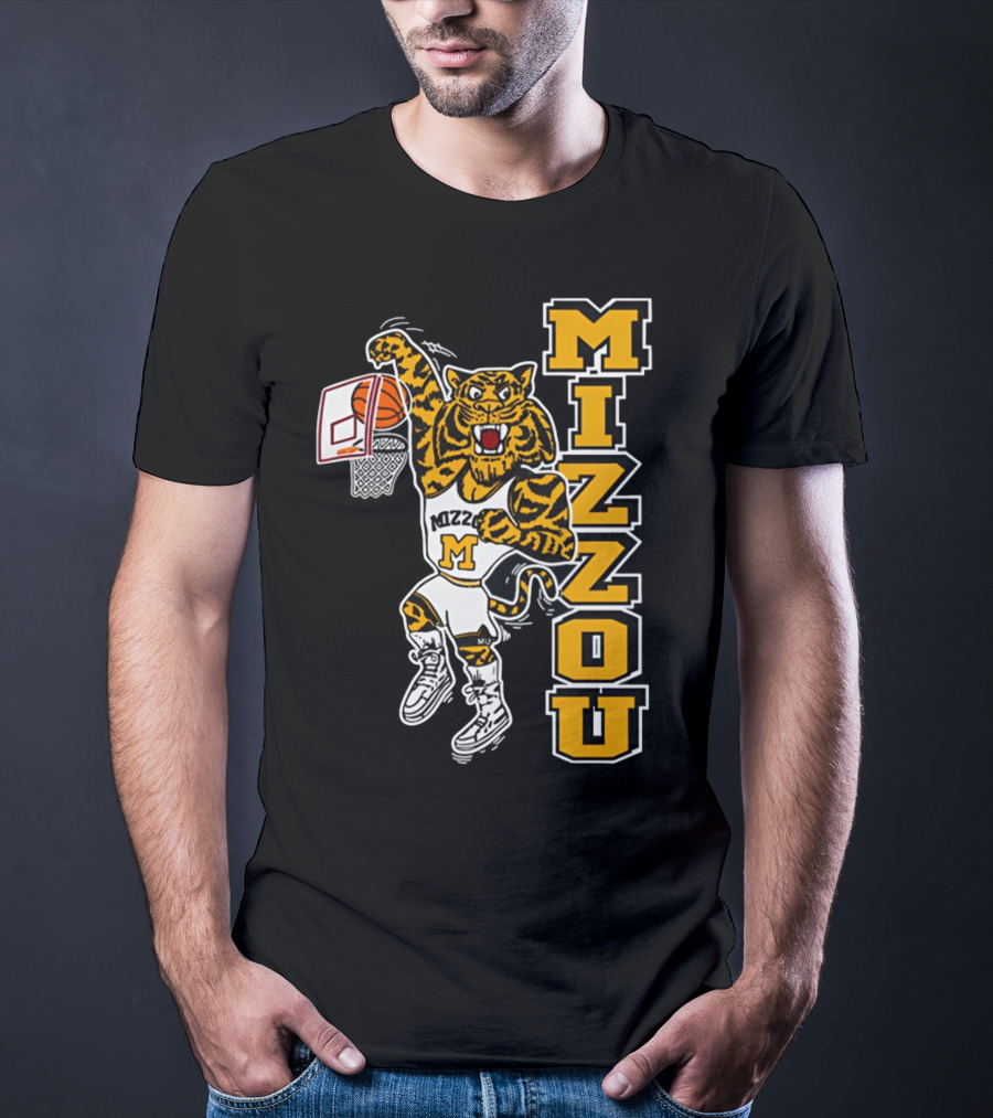 Mizzou Missouri Tiger Basketball Slam Dunk T-Shirt