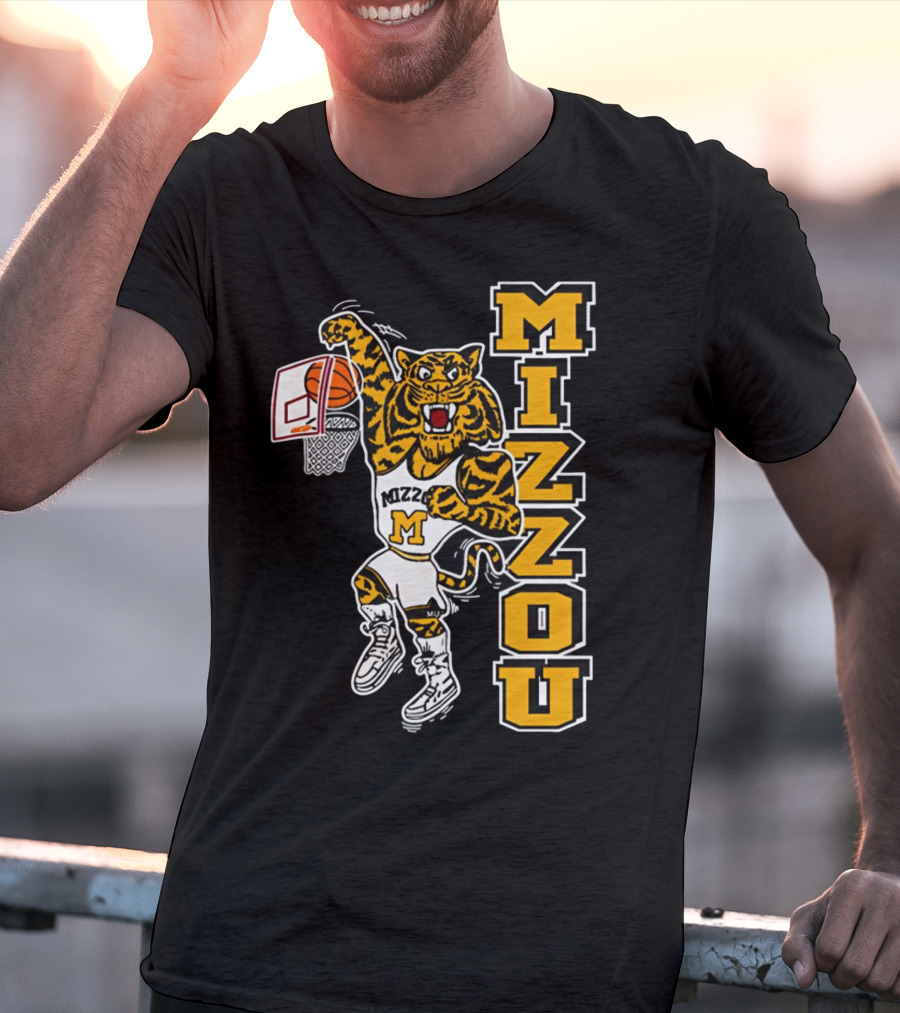 Mizzou Missouri Tiger Basketball Slam Dunk T-Shirt