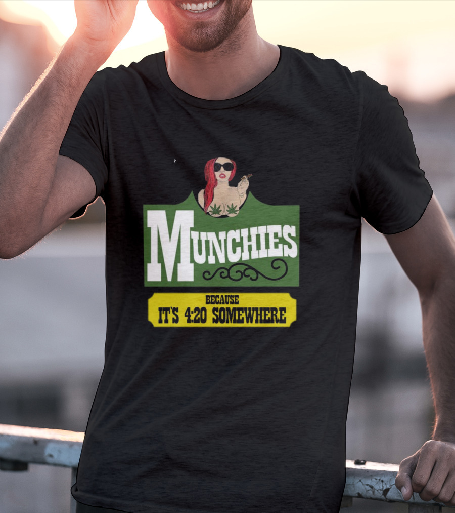Munchies With Redhead Smoking And Cannabis Leaves Because It's 4:20 Somewhere T-Shirt