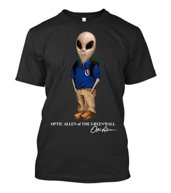 Optic Allen Of The Greenwall Alien Character With Signature T-Shirt
