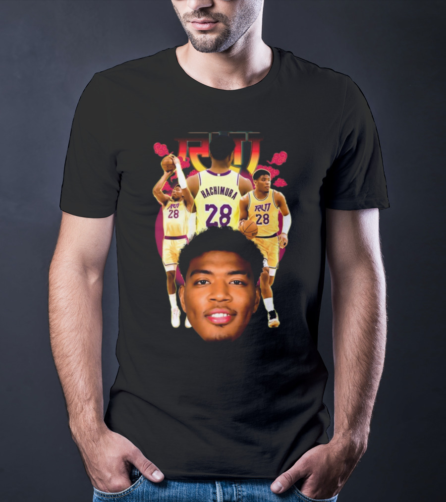 Rui Hachimura 28 Basketball Player Portrait Trio T-Shirt