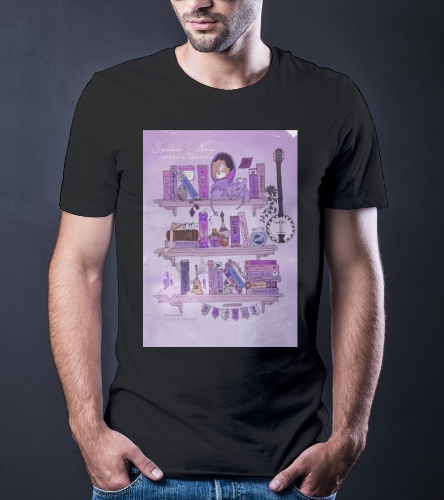 Bookshelf Of Speak Now Taylor's Version Illustrated By Alfie Vernon T-Shirt