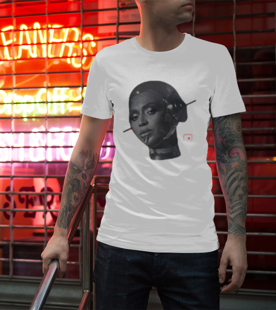 Beyoncé Sorayama Robotic Portrait With Neon B T-Shirt