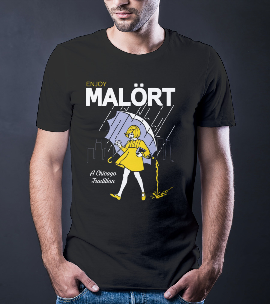 Enjoy Malört A Chicago Tradition Rainy City Street T-Shirt
