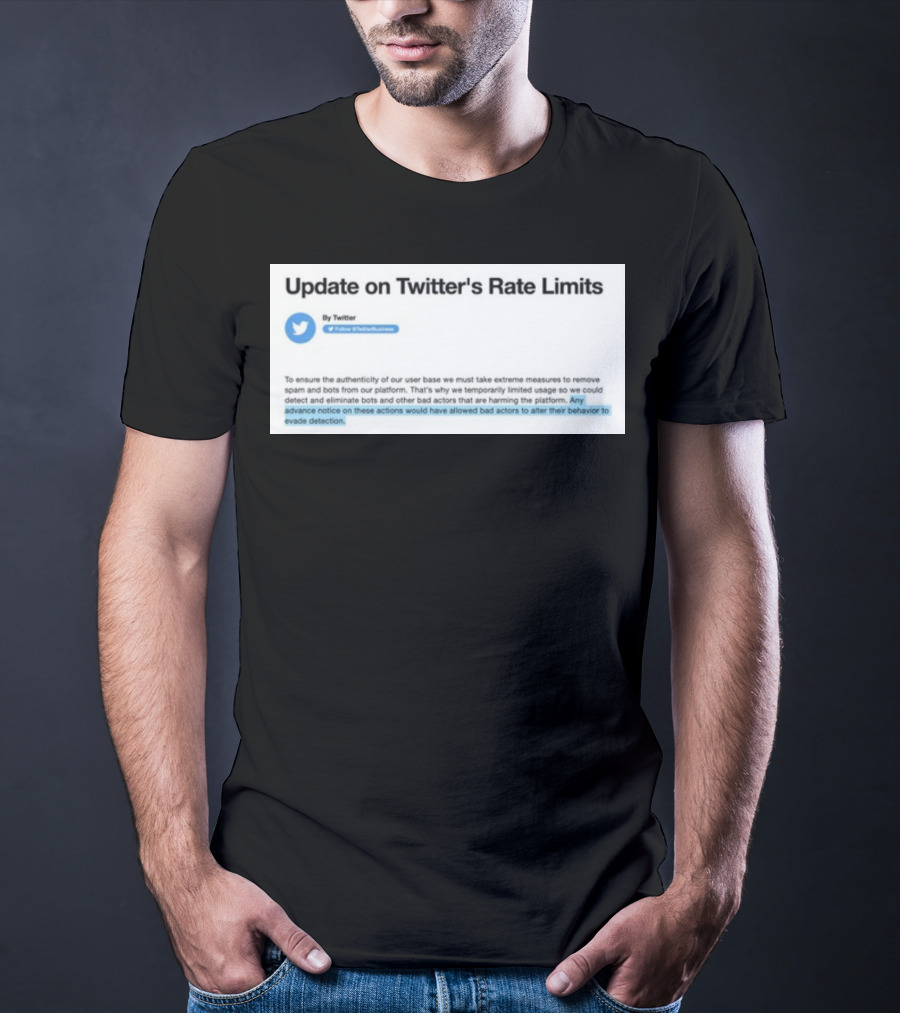 Twitter's Rate Limits Response And Security Measures Update T-Shirt