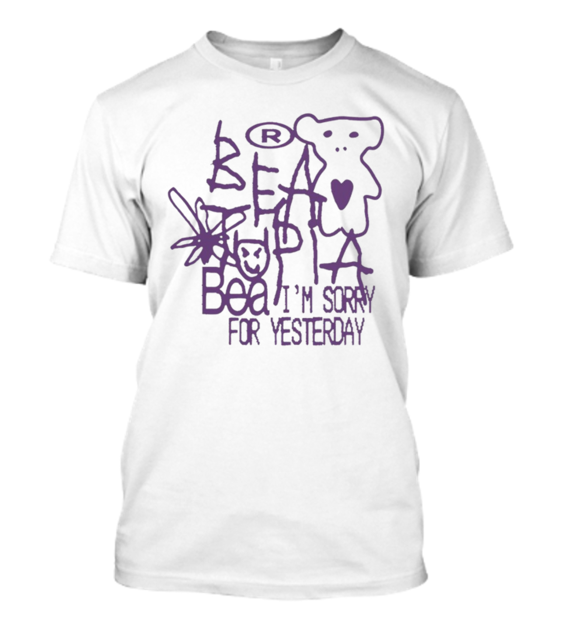 Beatrix Beauregarde Bea I'm Sorry For Yesterday Purple Bear R T-Shirt