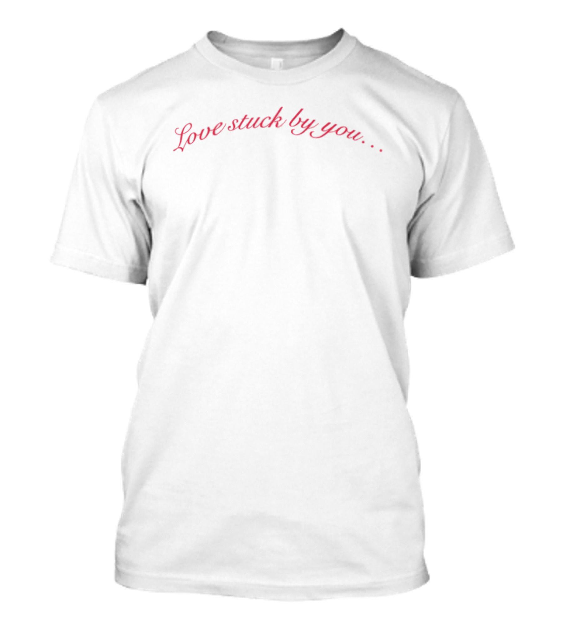 Dirtyhit Love Stuck By You Text In Red Cursive T-Shirt