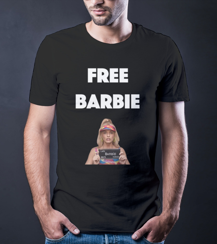 Free Barbie Mugshot Venice T-Shirt