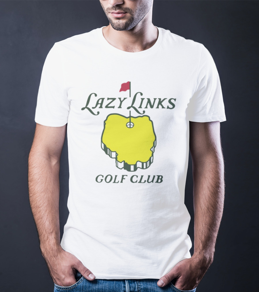 Lazy Links Golf Club Yellow Green Island Flag Green T-Shirt