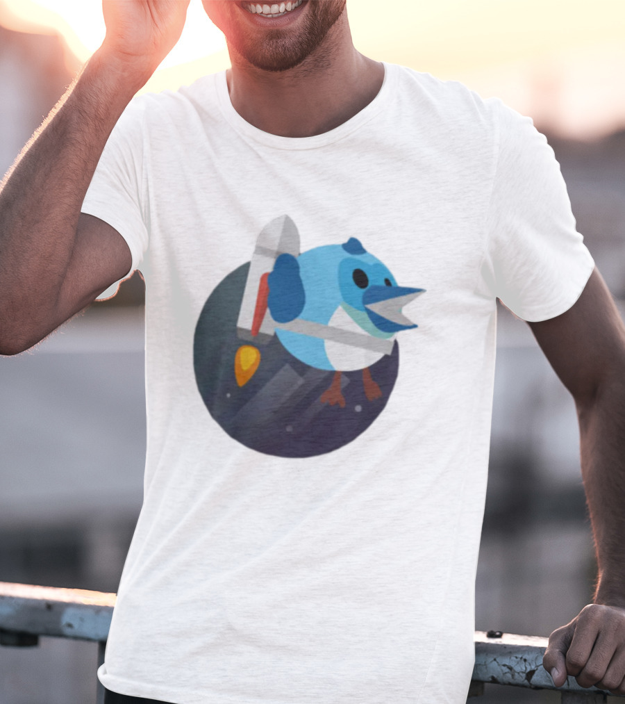 Flutter Dart Dash Iconic Rocket-Powered Bird Character T-Shirt