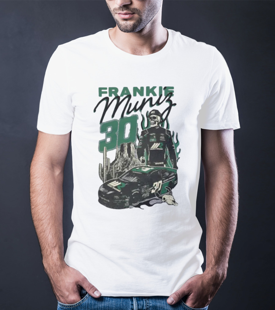 Frankie Muniz Racing Skeleton 30 Desert Car Cactus Skull T-Shirt