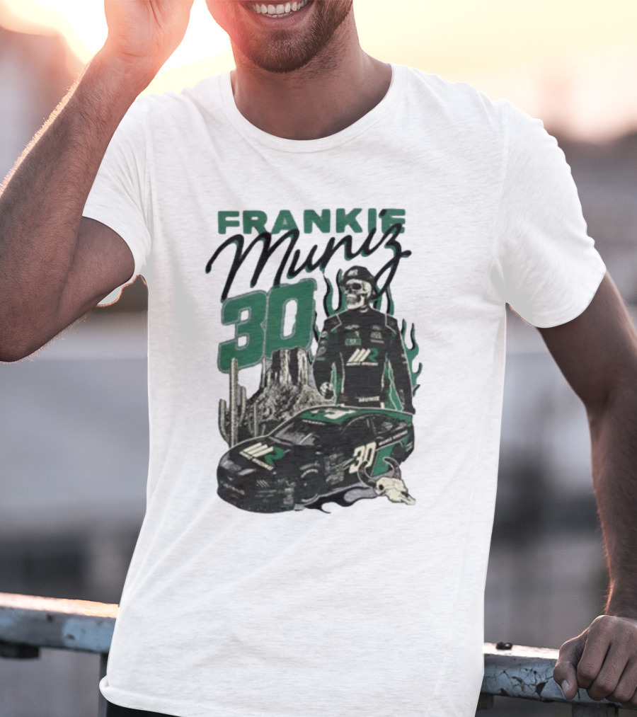 Frankie Muniz Racing Skeleton 30 Desert Car Cactus Skull T-Shirt