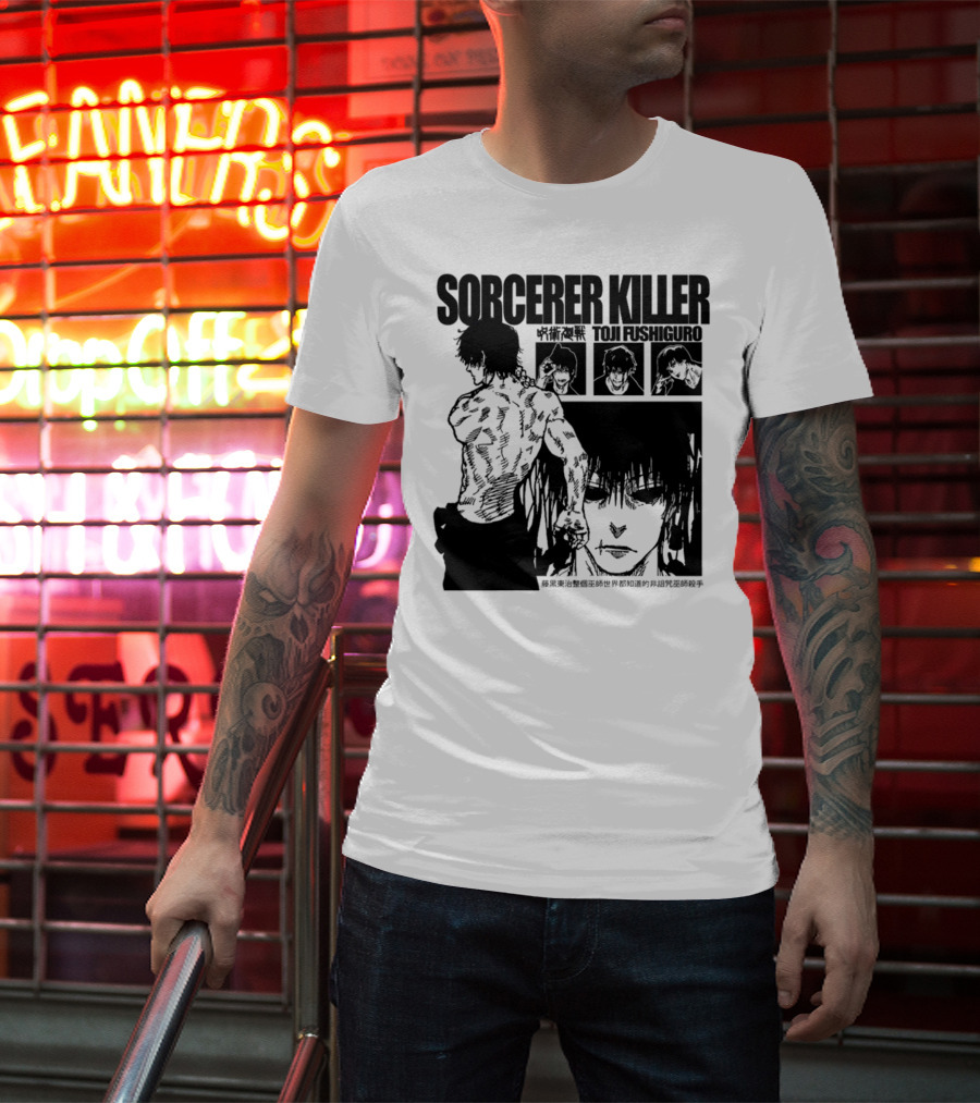 SORCERER KILLER TOJI FUSHIGURO Jujutsu Kaisen Manga Panels T-Shirt