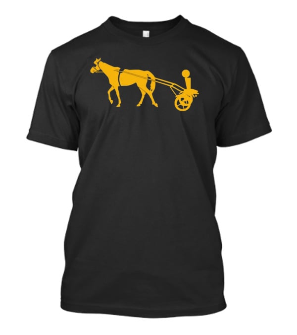 Horse Cart Silhouette With Rider In Yellow T-Shirt