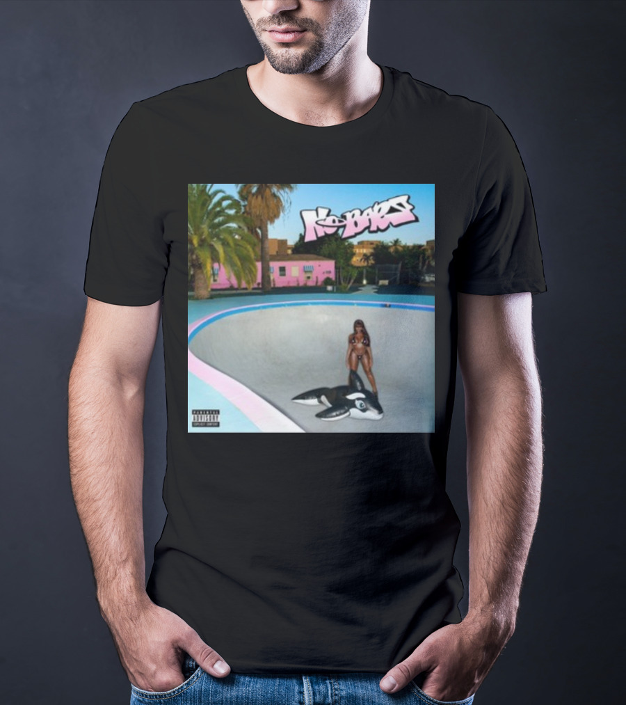 Thegirljt No Bars Inflatable Whale Pool Void Pink House Palm Trees T-Shirt