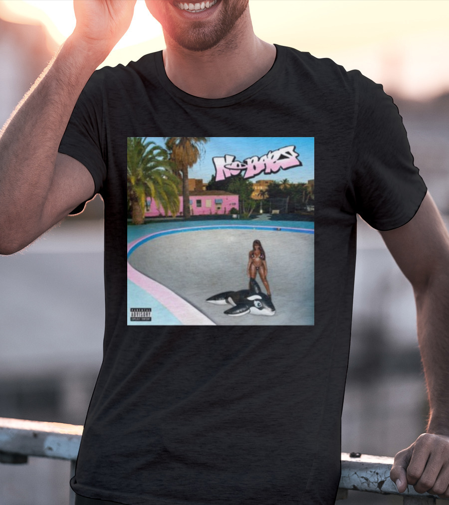 Thegirljt No Bars Inflatable Whale Pool Void Pink House Palm Trees T-Shirt