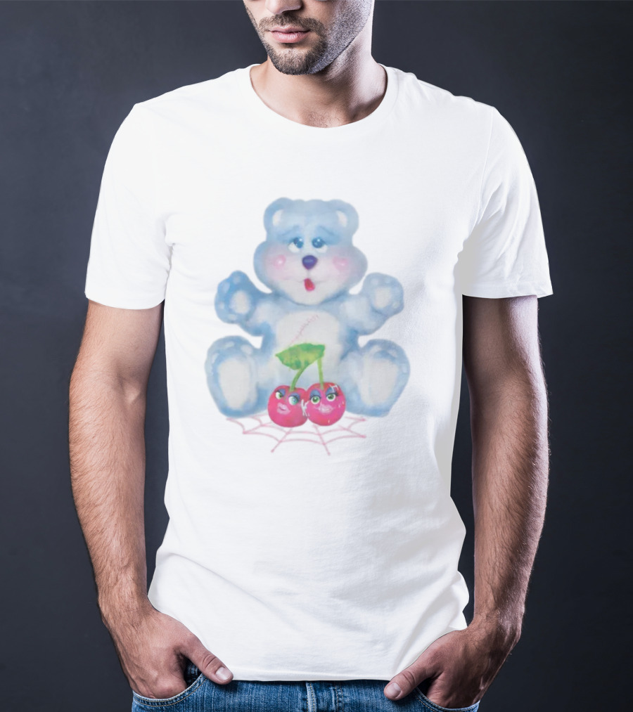 Brooke Candy Blue Teddy With Cherry And Spiderweb T-Shirt