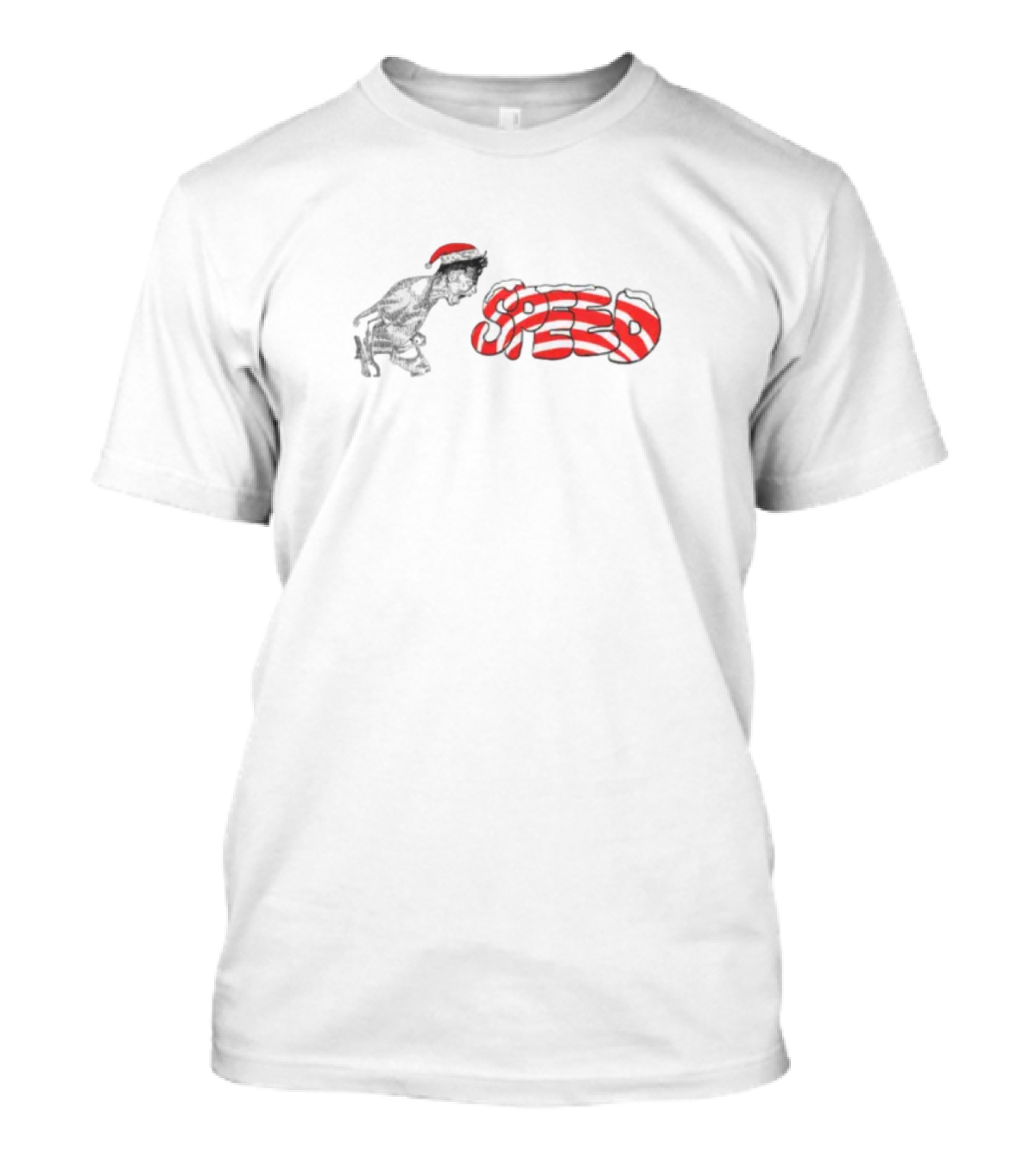 Speed Free Christmas Dog Santa Hat T-Shirt