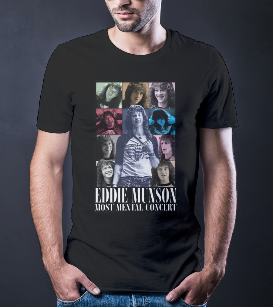Eddie Munson Most Mental Concert Collage With Iconic Moments T-Shirt