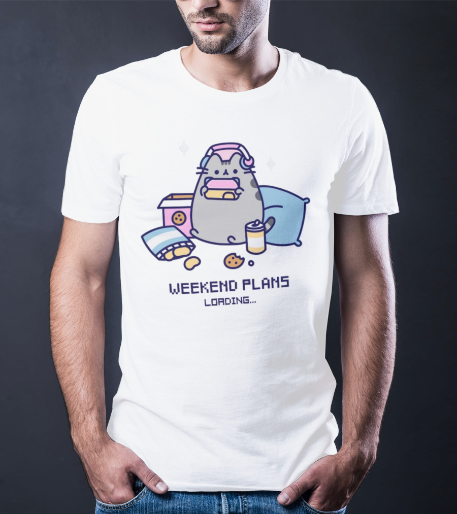 Weekend Plans Loading Pusheen Gaming Snacks Pillow T-Shirt