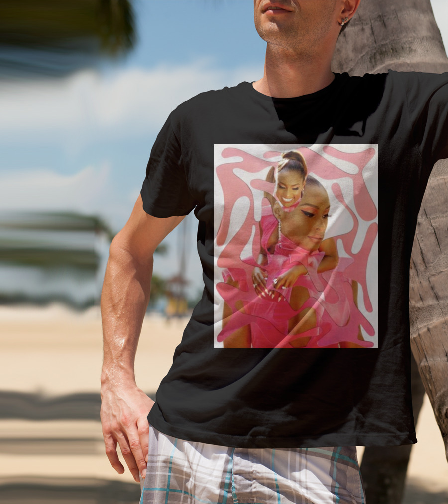 Ian Woods Issa Rae At The Barbie Fragmented Pink T-Shirt