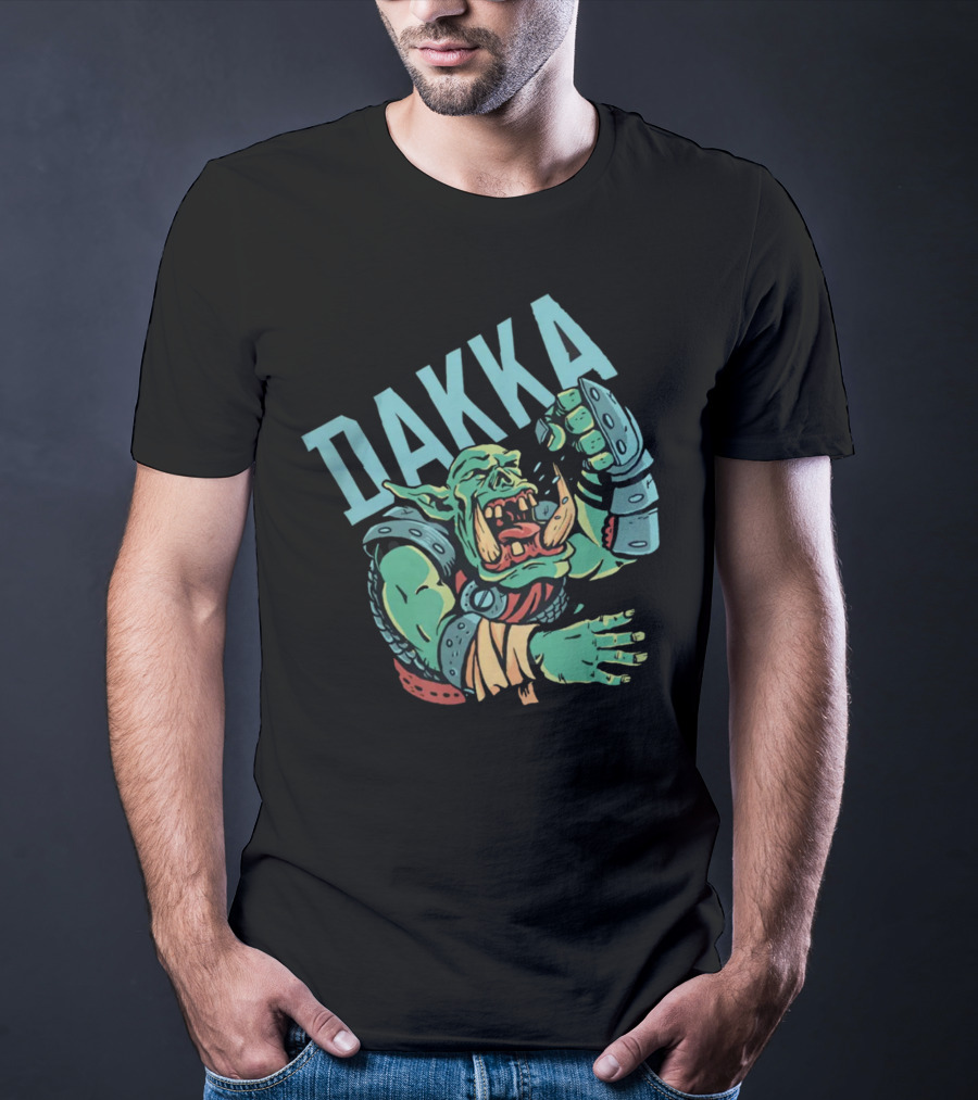 Dakka Ork Battle Cry Power Fist Armor T-Shirt