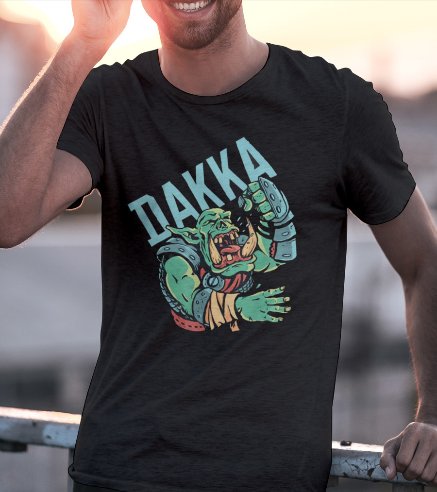 Dakka Ork Battle Cry Power Fist Armor T-Shirt