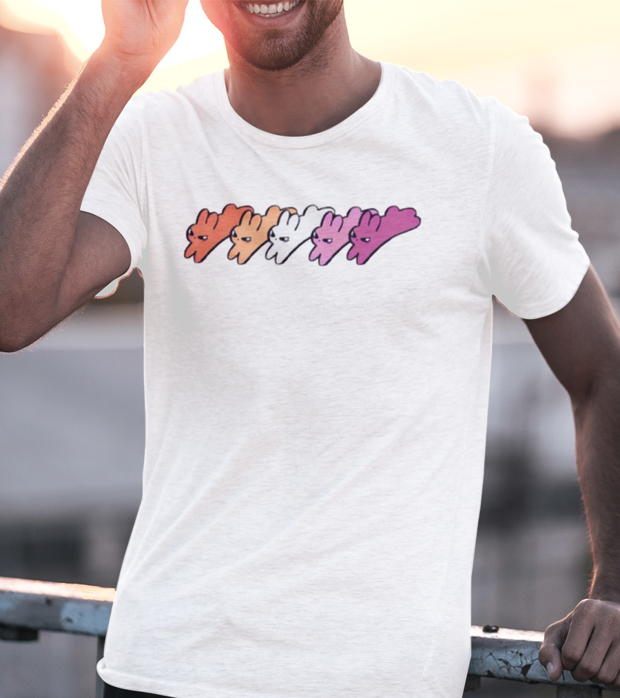 Dz Lesbit Gradient Bunny Icons T-Shirt