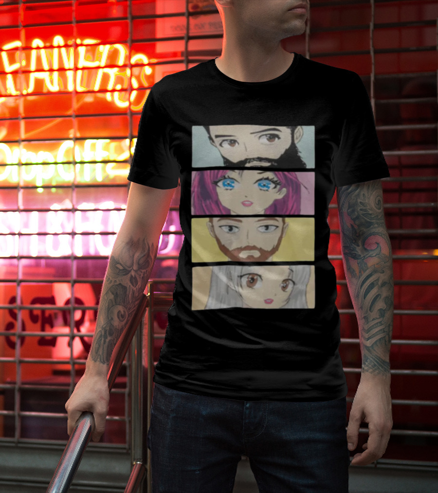Skillet Anime Characters Manga Style Portraits T-Shirt