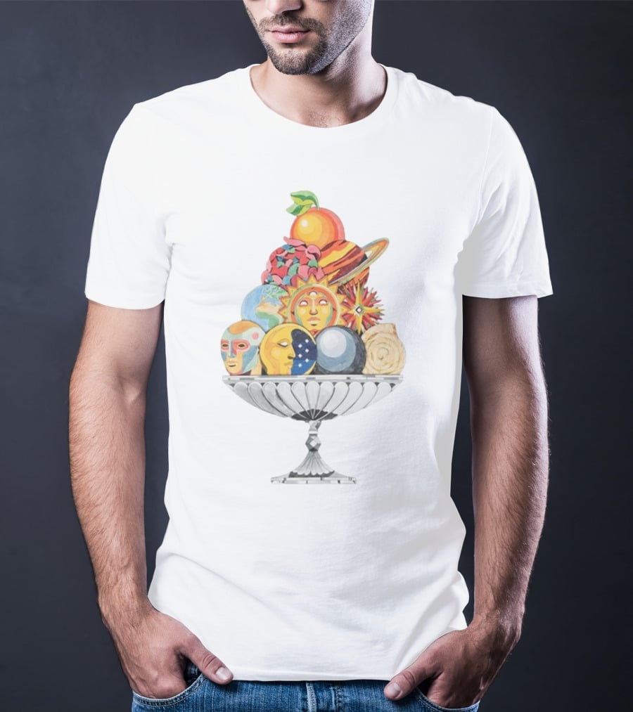 Casablanca Celestial Sun Moon Planetary Fruit Cosmology T-Shirt