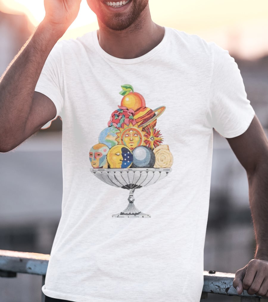 Casablanca Celestial Sun Moon Planetary Fruit Cosmology T-Shirt