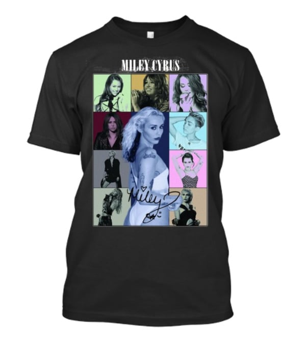 Miley Cyrus Collage With Autograph And Eras Tour T-Shirt