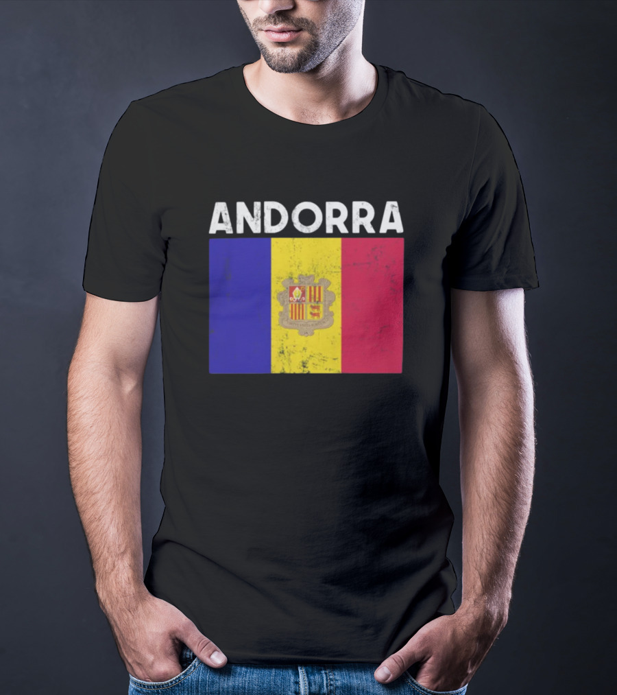 ANDORRA Flag Andorra4032 Iconic Symbol Emblem T-Shirt