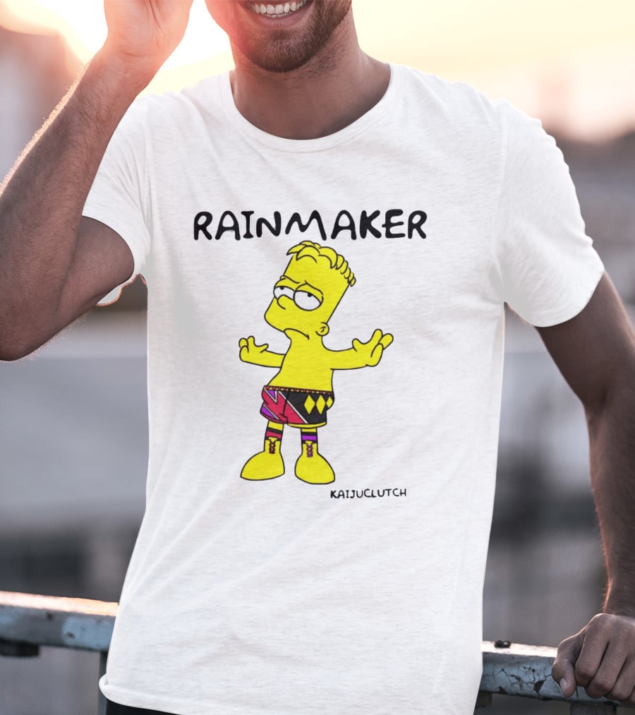 Rainmaker Wrestler Cartoon Character In Colorful Shorts T-Shirt
