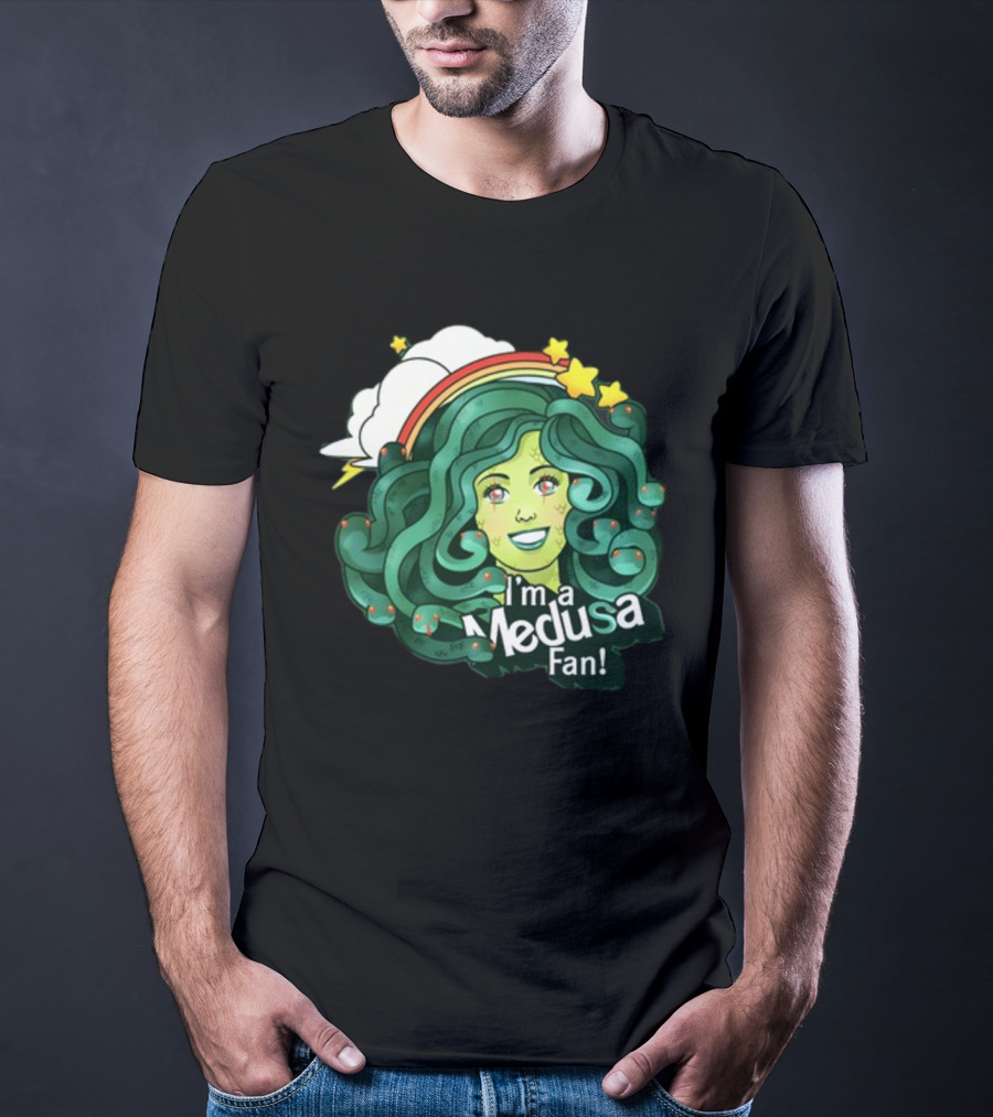 Harebraineddesign I'm A Medusa Fan Rainbow Clouds Stars T-Shirt